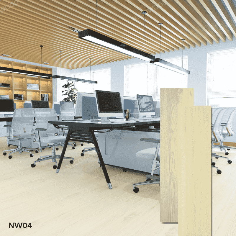 Lantai SPC non-slip 180x1220mm tahan aus