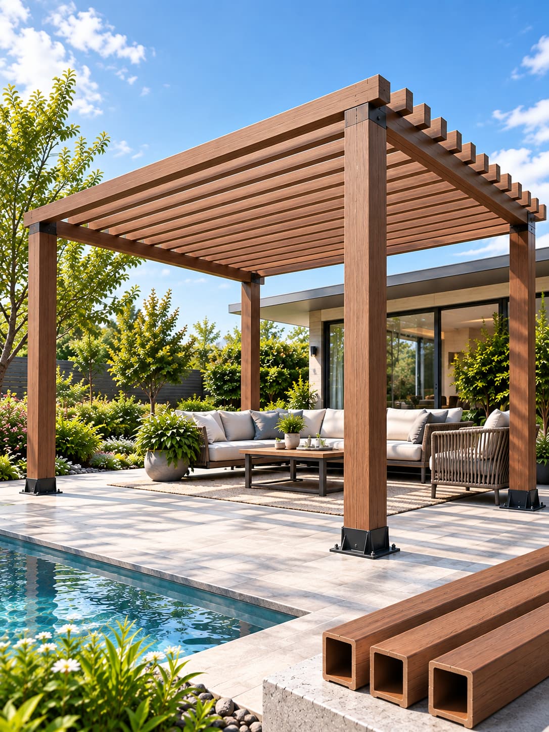 Panduan Struktur Pergola WPC: Batas Rentang, Desain Subframe & Perbandingan Material