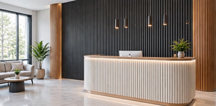 WPC composite board reception counter and feature wall