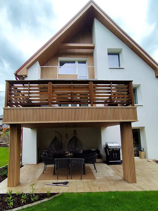 Aplikasi Panel Dinding Luar Ruangan NECOWOOD