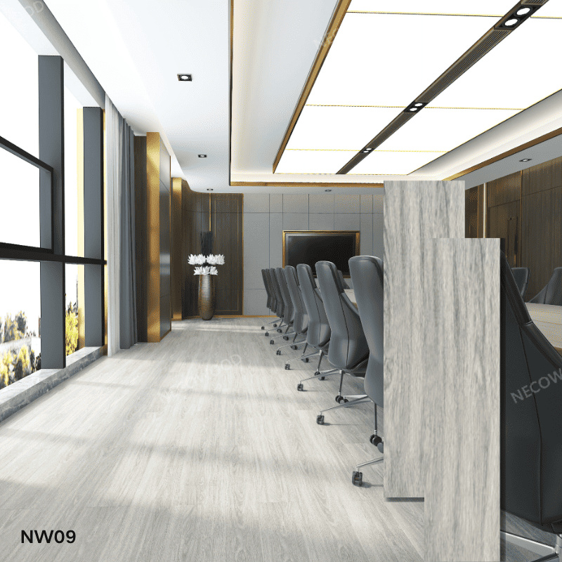Lantai Vinyl SPC pelapis UV yang tahan gores